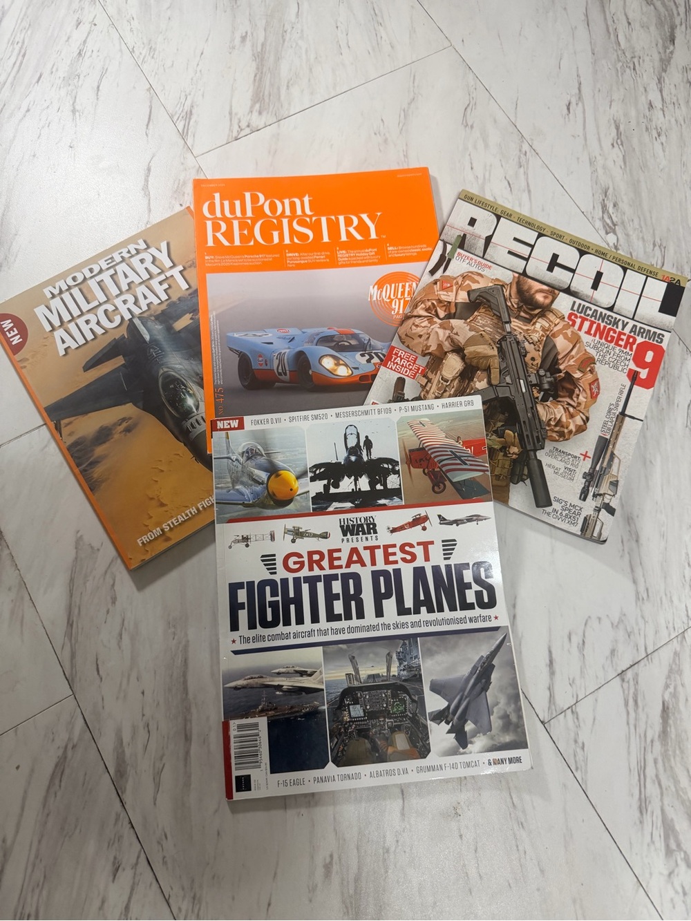 Aviation, Automotive. and Tactical “man-mAGS” for Coffee Table or Waiting Room.